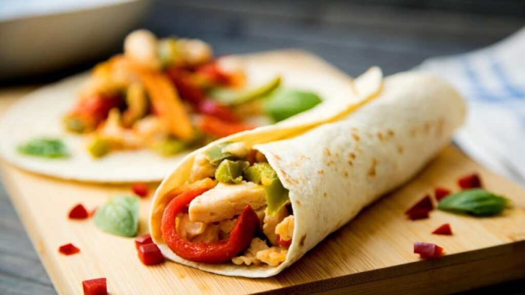 Fajitas de pollo con pimiento morrón